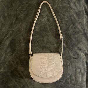 Elegant Cream Crocodile Small Shoulder Bag